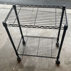 Rolling Metal Cart - Rack Locking Wheels