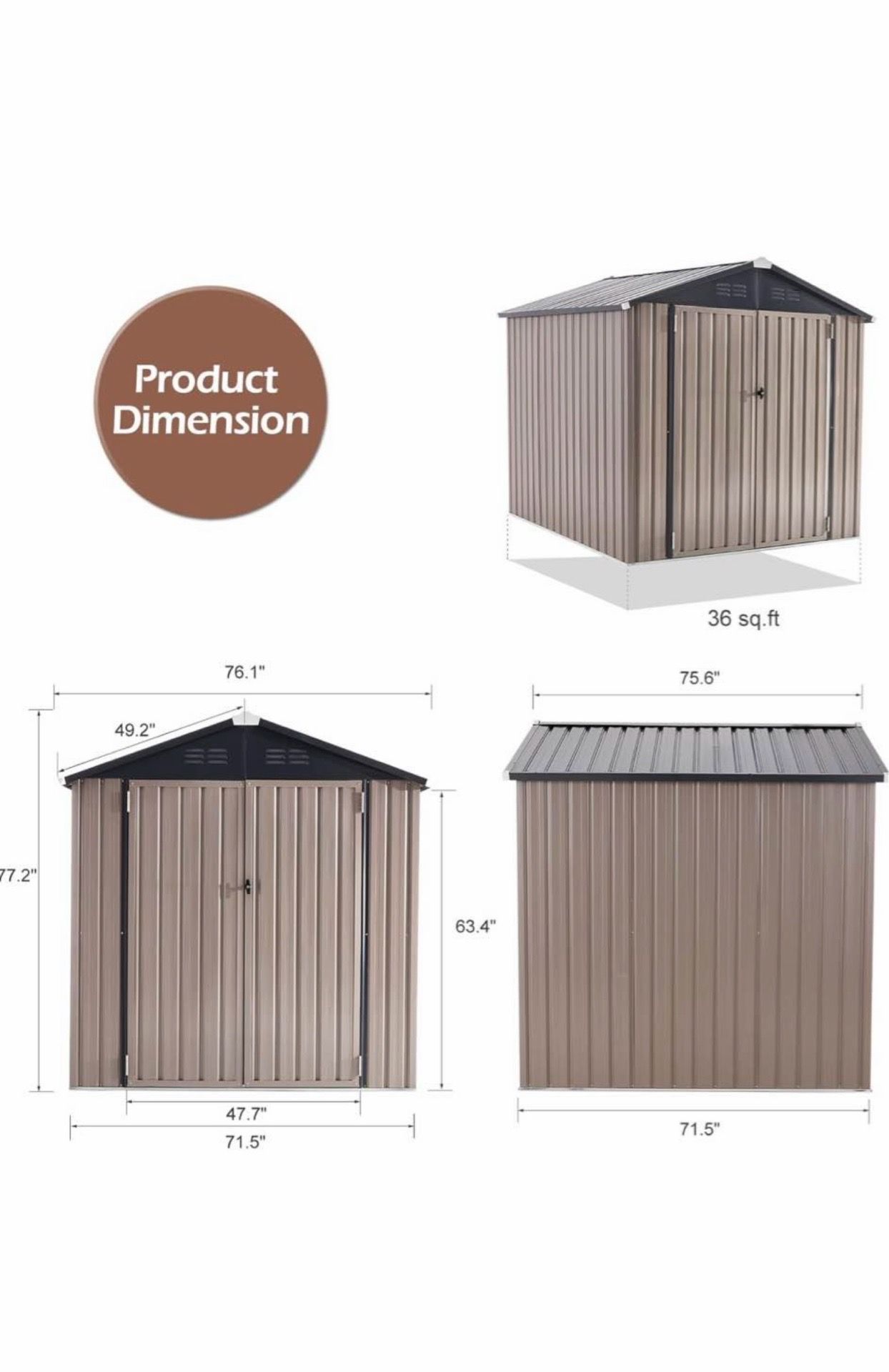 6x6 metal storage shed