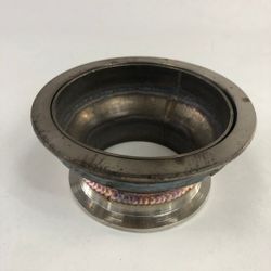 3.5" to 2.5" V-band Flange Adapter For Turbo Elbow Downpipe Manifold 2" Height   (FG AD VB350-VB250-2"