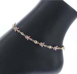 14K Plated Red Evil Eye Anklet
