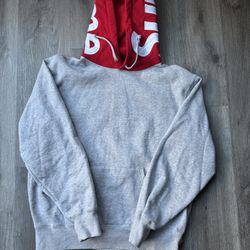 Supreme Contrast Hooded Sweatshirt Heather Grey