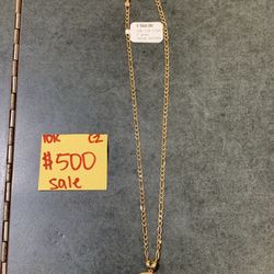 10k Figaro Necklace with Pendant 