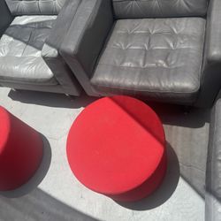 IKEA Leather Chairs Sofa