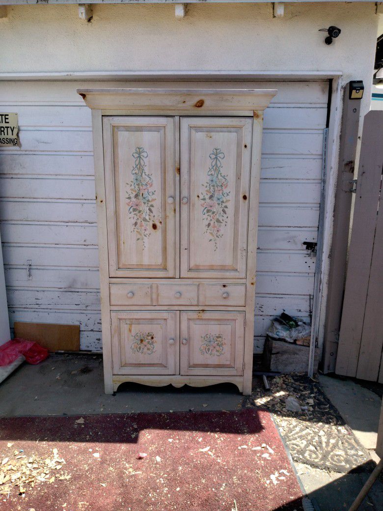 Vintage Shabby Chic Television Armoire