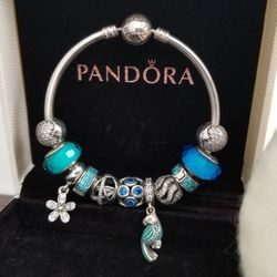 Pandora Moment Bangle With Charms & Clips