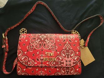 Steve Madden red paisley/bandana crossbody purse