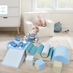 Soft Climb and Crawl Foam Playset 8 in 1,Safe Soft Foam Nugget Block [NEW] **Assembly Req** 