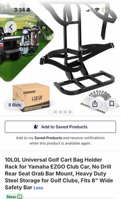 10L0L Universal Golf Cart Bag Holder Rack