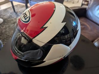 Vintage Arai Full Face Motorcycle Helmet XL 61-62cm Red White Black Snell M95