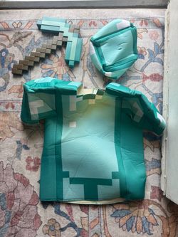 3 piece Minecraft Diamond Armor Costume Set Size M 7/8