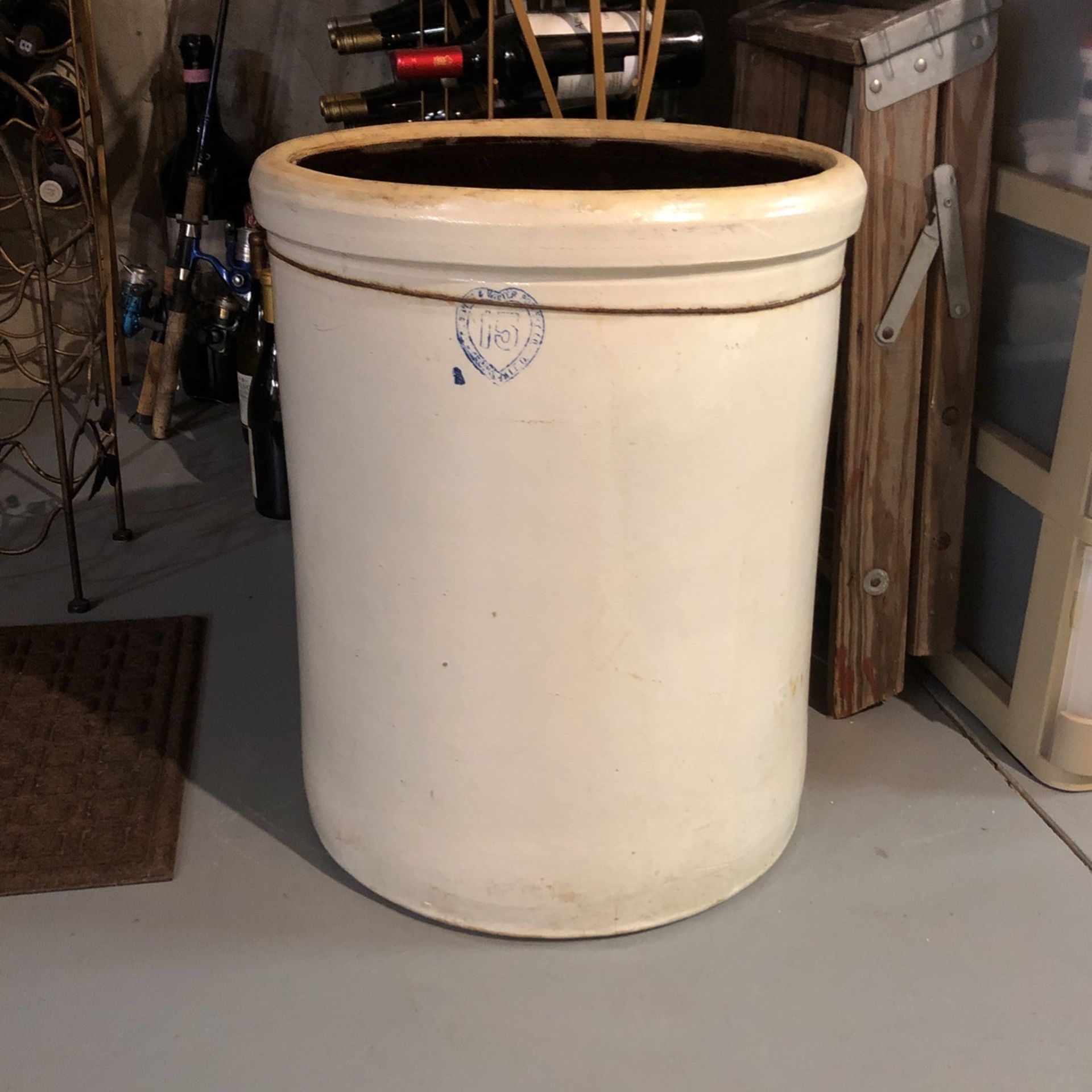 15 Gallon Crock With A Few Scratches One Near The Fifteen And One In The Back