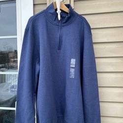 NWT! Alfani Mens Blue 1/2 Zip Long Sleeves Large sweatshirt.