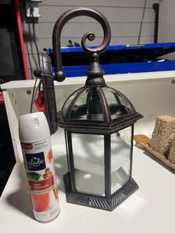 Decorative Bronze Lantern with LED Candle