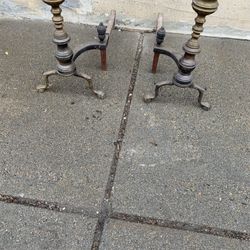 Antique Brass Andirons