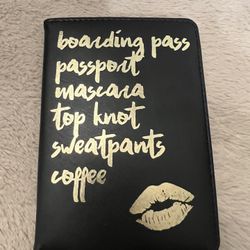  Passport black  Wallet gold logo
