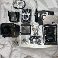 Yashica TLR mxv parts including working shutter, mirror,