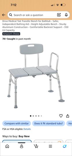 Shower/bath tub bench