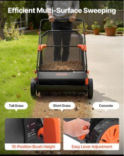 New Other VEVOR Push Lawn Sweeper 26” Leaf/Grass Collector 7 cu. ft. Hopper Bag