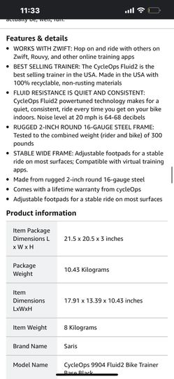 Saris CycleOps Indoor Bike Trainer for Sale in North Caldwell NJ