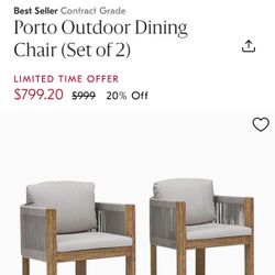 West Elm Porto Dining Chairs