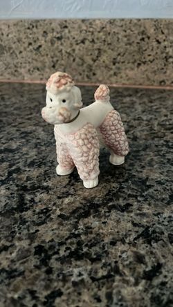 Vintage Ceramic White Poodle Dog Figurine