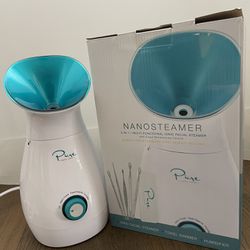 NanoSteamer Large 3-in-1 nano ionic Facial Steamer With 5 Piece Stainless Steel Skin Kit