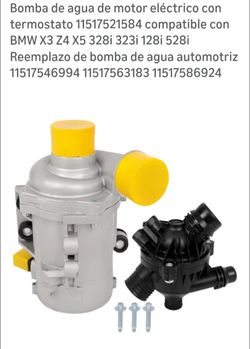 Electric motor water pump with thermostat 