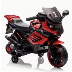 Kids 6v Motorcycle With Training Wheels New In Box