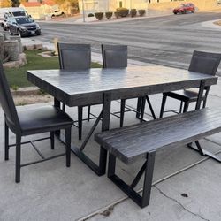 6 Pcs Rustic Dining Set