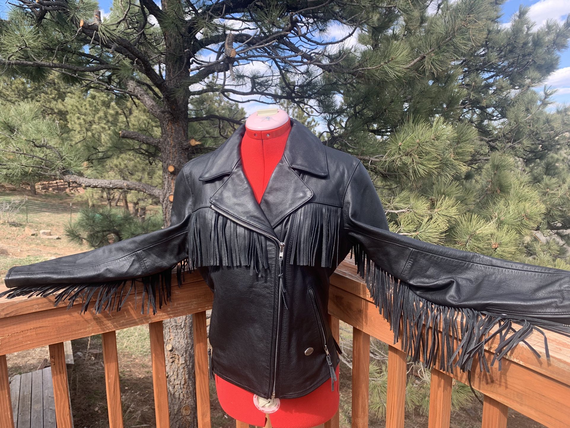 Womens Harley Davidson Genuine Leather Fringe Jacket