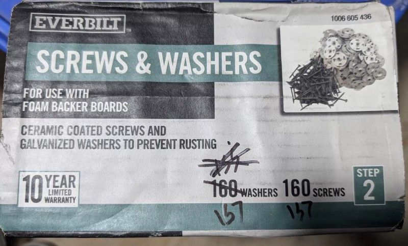 Everbilt Screws/Washers For XPS Foam Backer Board (100(contact info removed))