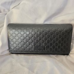 Soft Microguccissima Continental Wallet Black