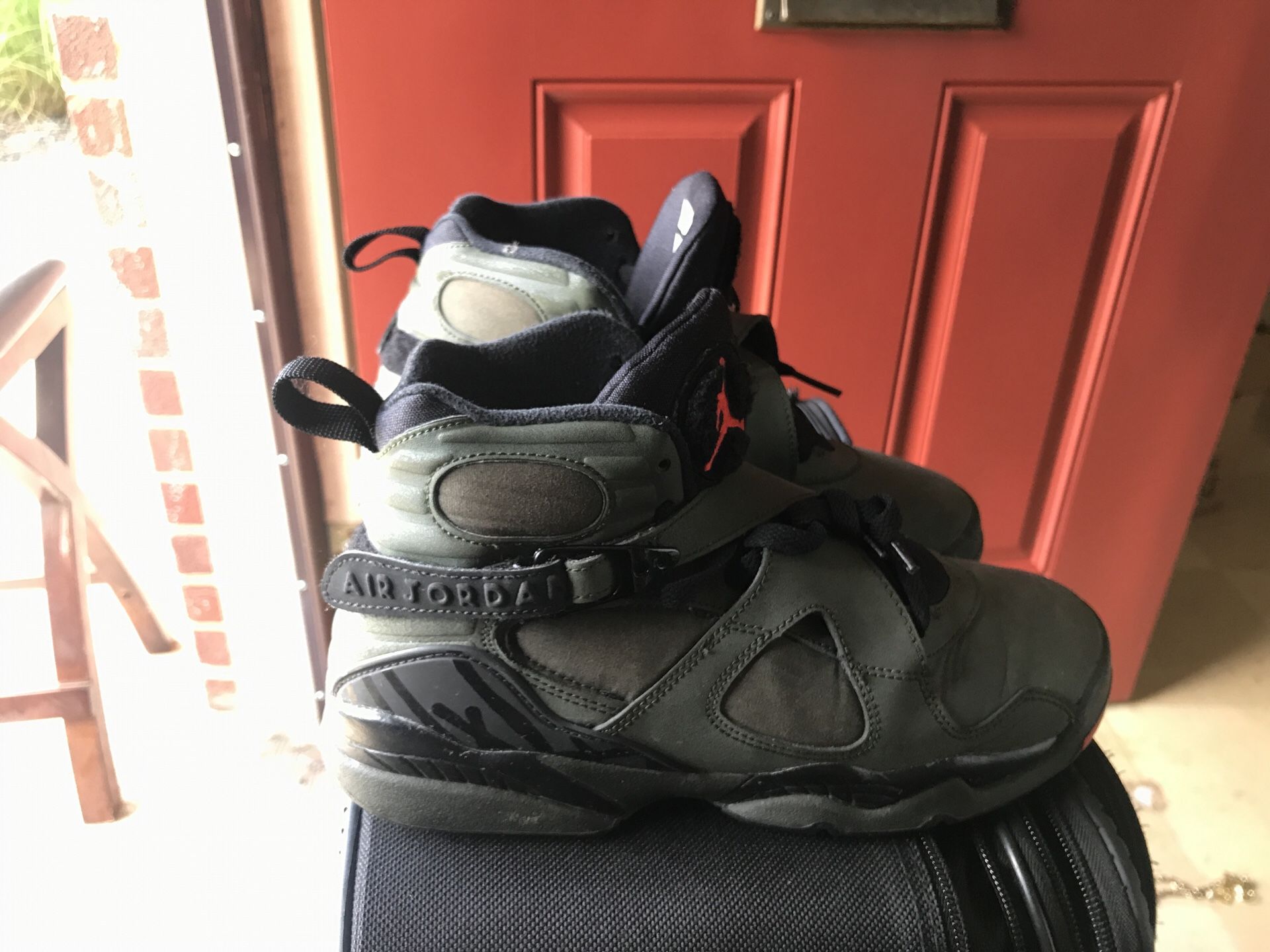 Air Jordan 8 Retro Take Flight green orange and black size kids 6.5 (BEST OFFER)