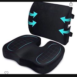 Orthopedic Seat Cushion and Lumbar Support Pillow for Office Chair Memory Foam Car Seat Cushion with Washable Cover Ergonomic Desk Chair Cushion for T