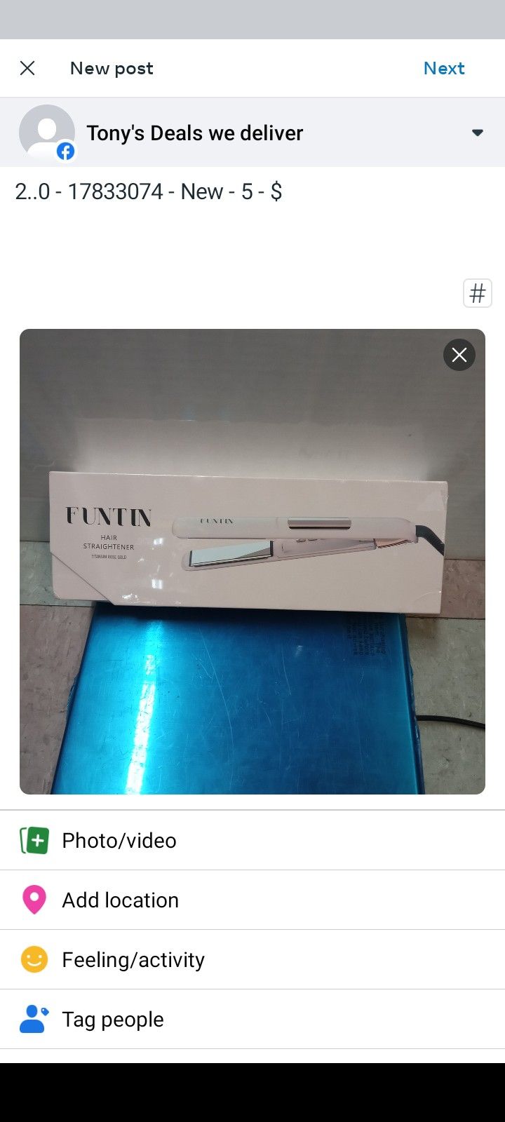 Funtin Hair Straightener Titanium Rose Gold 