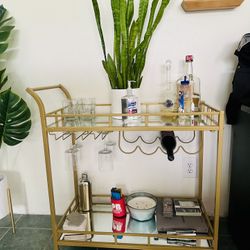 Gold Mirror Bar Cart