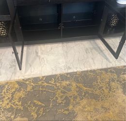 Solid wood, black TV stand very large solid
