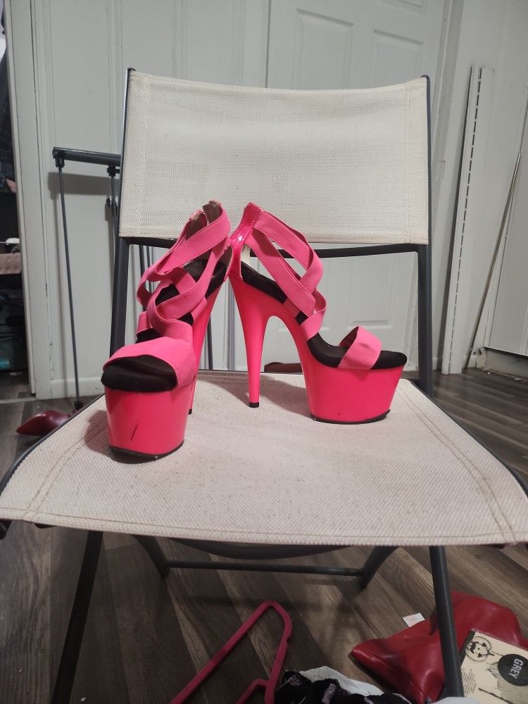 Neon Pink Dancer Heels