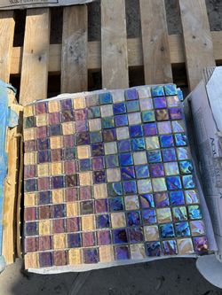1x1 Multi Color Glass Tile 