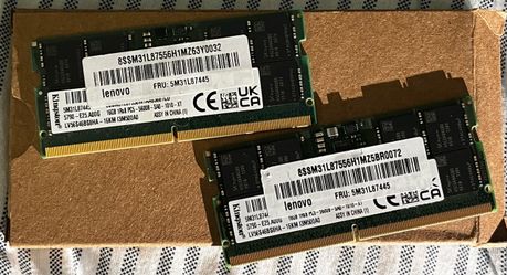2 Modules of KINGSTON 16GB  1Rx8 PC5-5600B