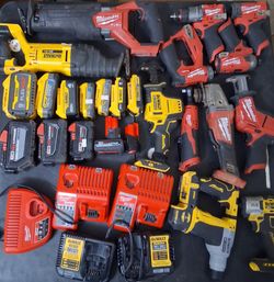 Milwaukee & DeWalt Cordless Power Tool Lot