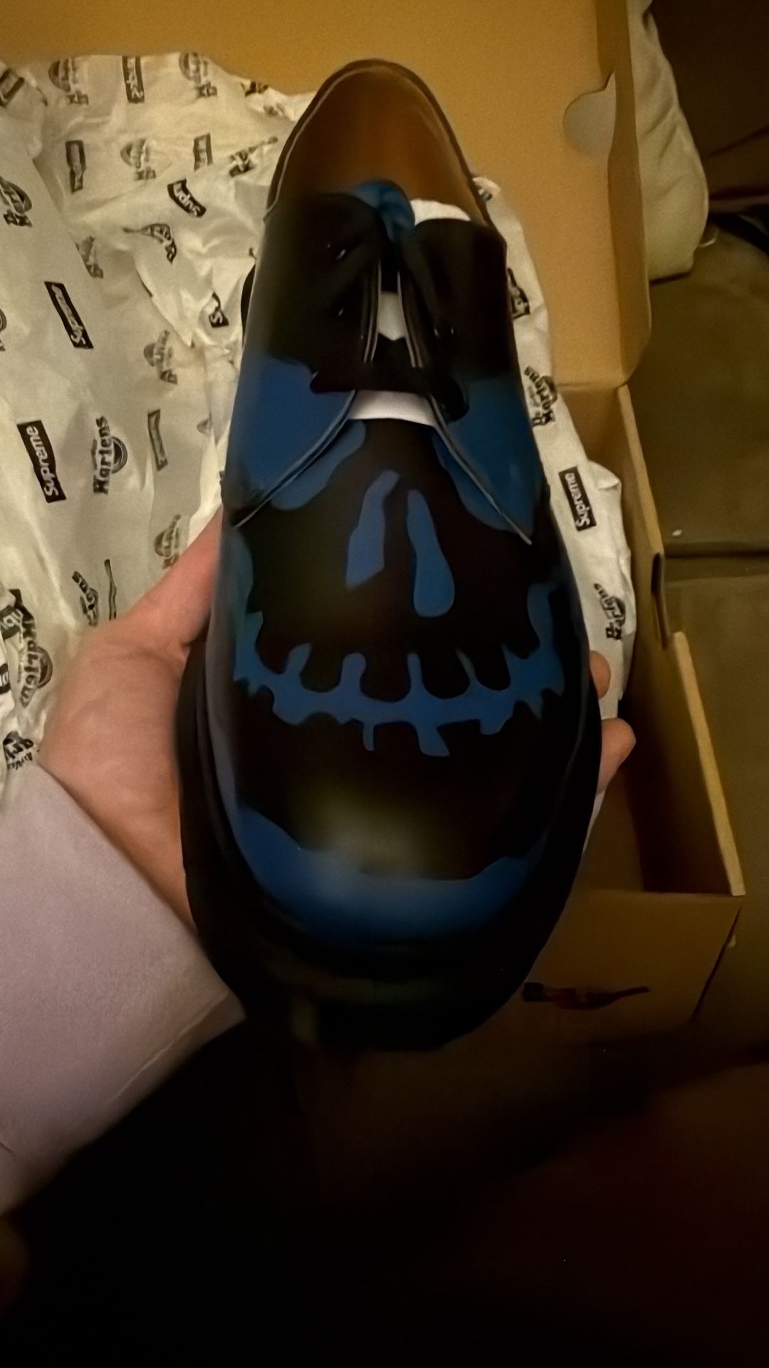 Size 10 - Supreme Dr Martins 1461 3 Eye Hole Shoe Blue