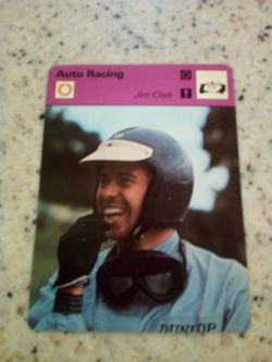 Vintage 1977 sportscaster auto racing/ Jim Clark/ olympic collector card # 12-20