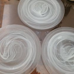 Pier 1 White Alabasrer Niveus 12.5" Charger Plates