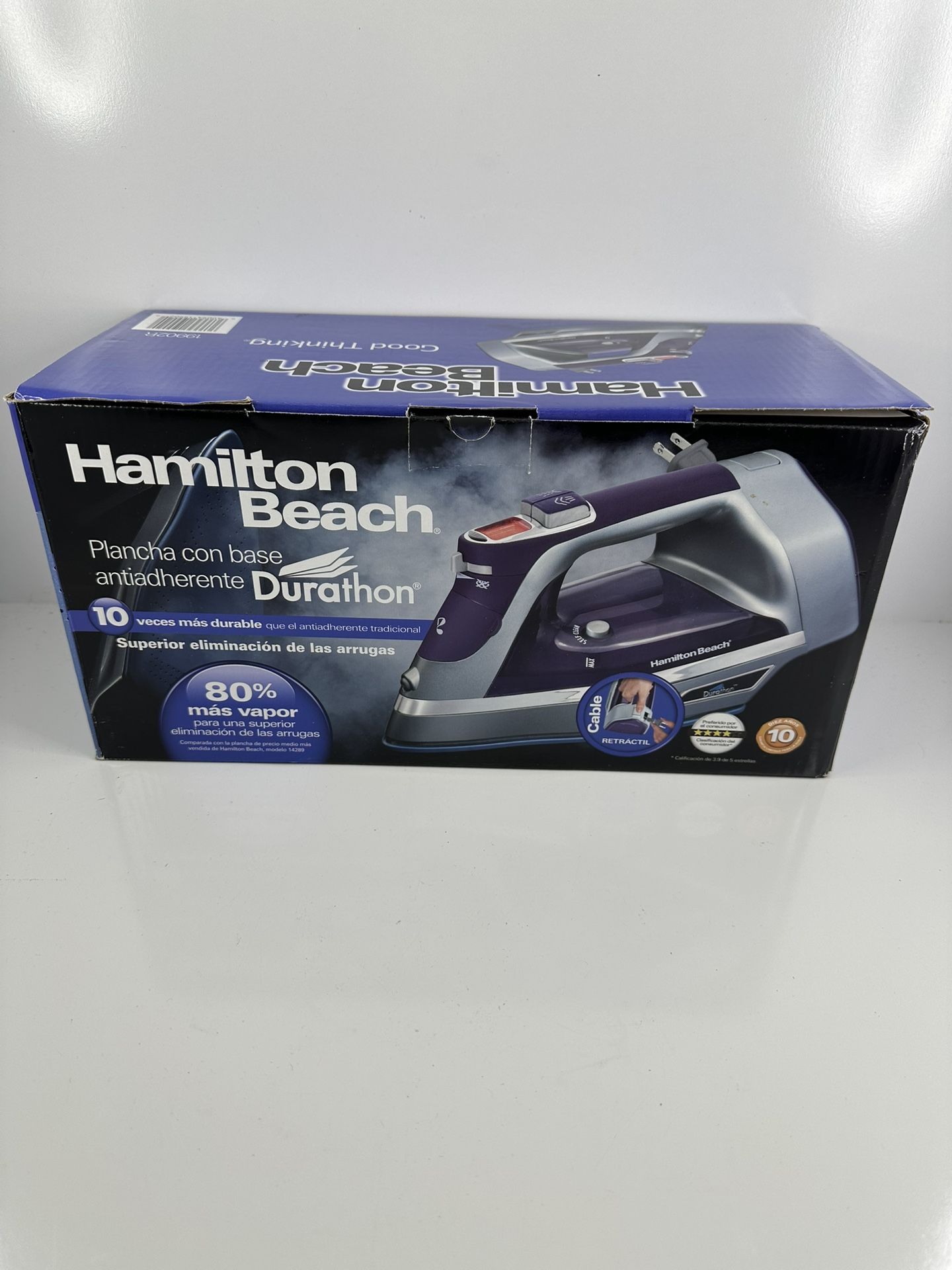 Hamilton Beach Durathon Nonstick Retractable Cord 1700W Steam Iron 10X Durable