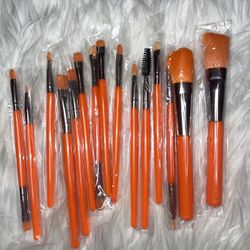 Orange Makeup Brushes 