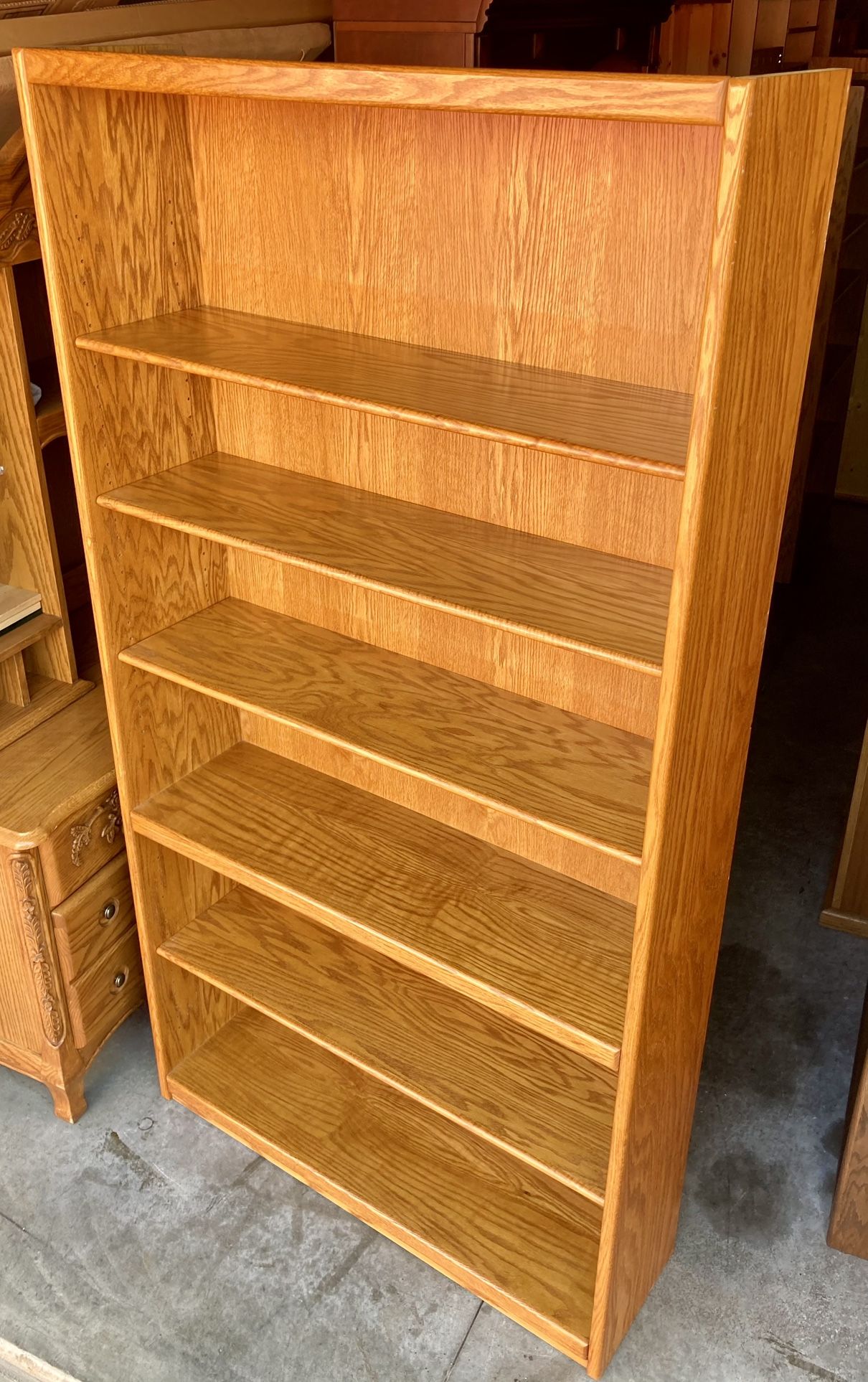 6 Tier Oak Bookcase Storage Display Shelving