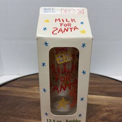 Vintage anchor hocking milk for Santa 12 ounce glass