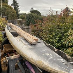 Fishing Kayak.  Fiberglass. No Holes  2 Fish olds Complete With OreComplete F