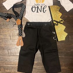 Baby Boy 1/2 First Birthday Outfit
